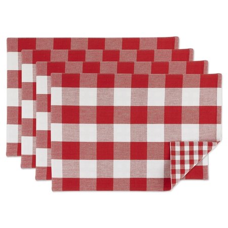DESIGN IMPORTS Red & White Reversible Gingham & Buffalo Check Placemat Z02400